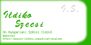 ildiko szecsi business card