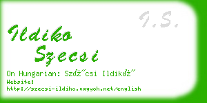 ildiko szecsi business card